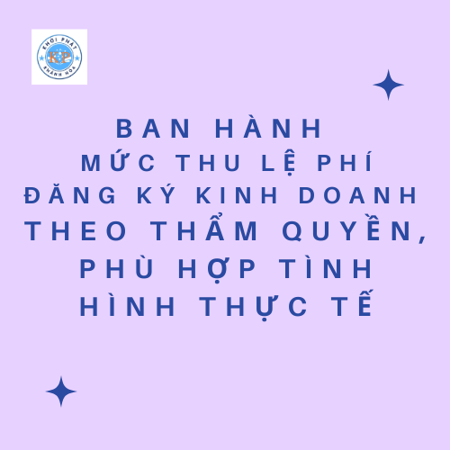 mức thu lệ phí đăng ký kinh doanh